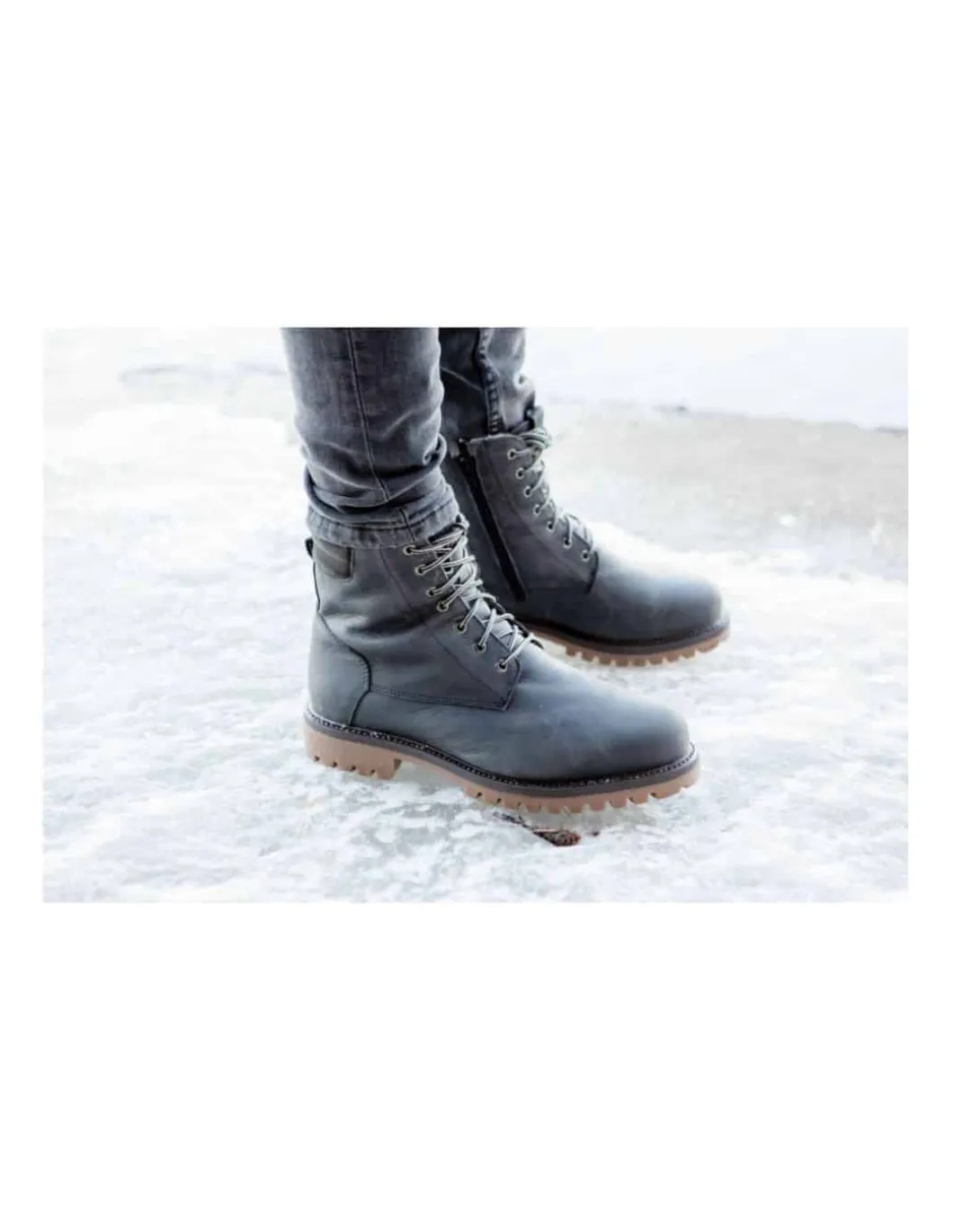 Bottes Canadiennes homme Hiver à Lacets Anfibio 100 % Laine Naturelle Homme