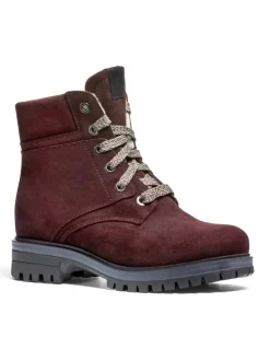 Bottines Canadiennes Femme Anfibio Cuir Doublées 100% Laine Naturelle