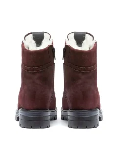 Bottines Canadiennes Femme Anfibio Cuir Doublées 100% Laine Naturelle