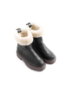 Bottines Hiver Femme Anfibio Cuir Doublées 100% Laine Naturelle