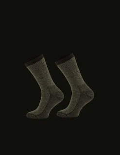 Chaussettes D'hiver De Trekking En Laine Mérinos Durables Et Douces Kaki