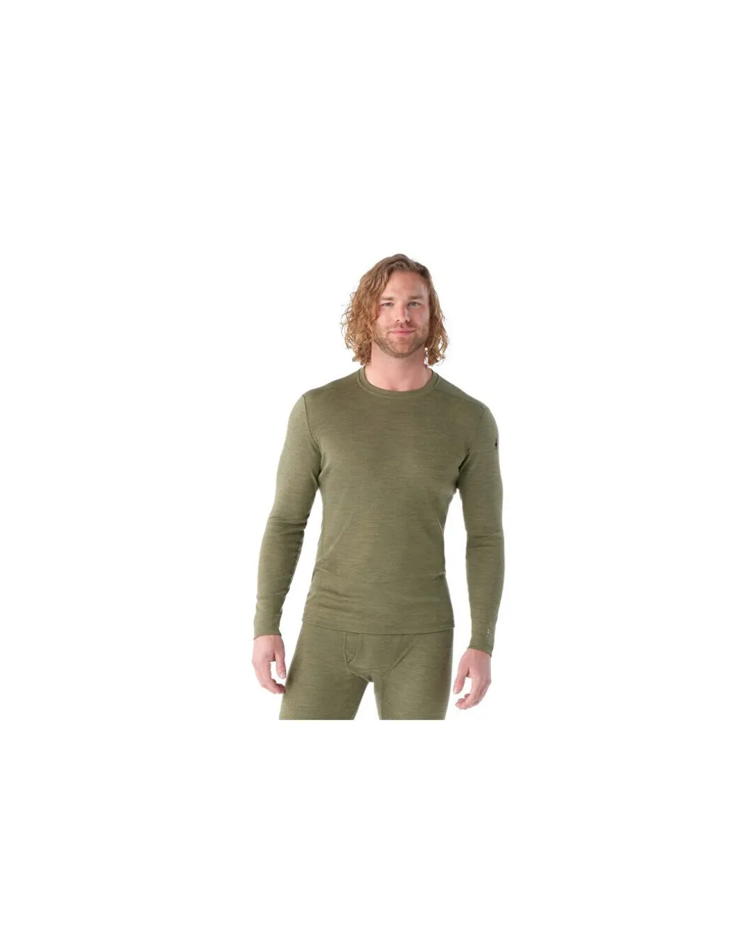 Maillot Thermique Homme 100% Laine Mérinos Smartwool Col Rond Kaki