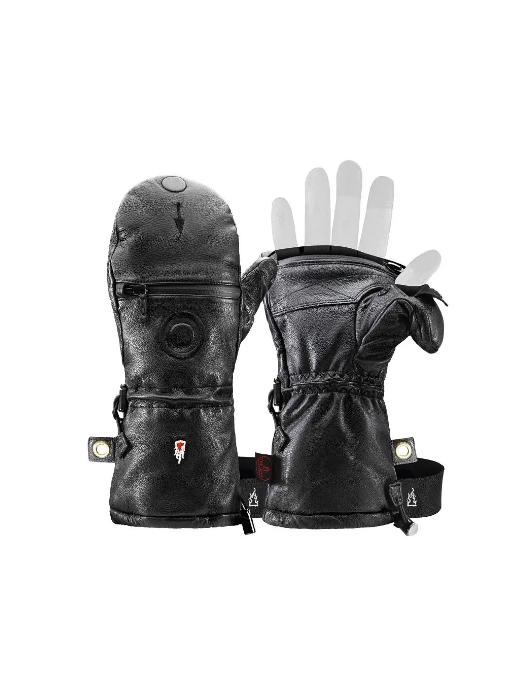 Moufle Unisexe Chauffantes Convertible Isolation PRIMALOFT Avec Chaufferettes