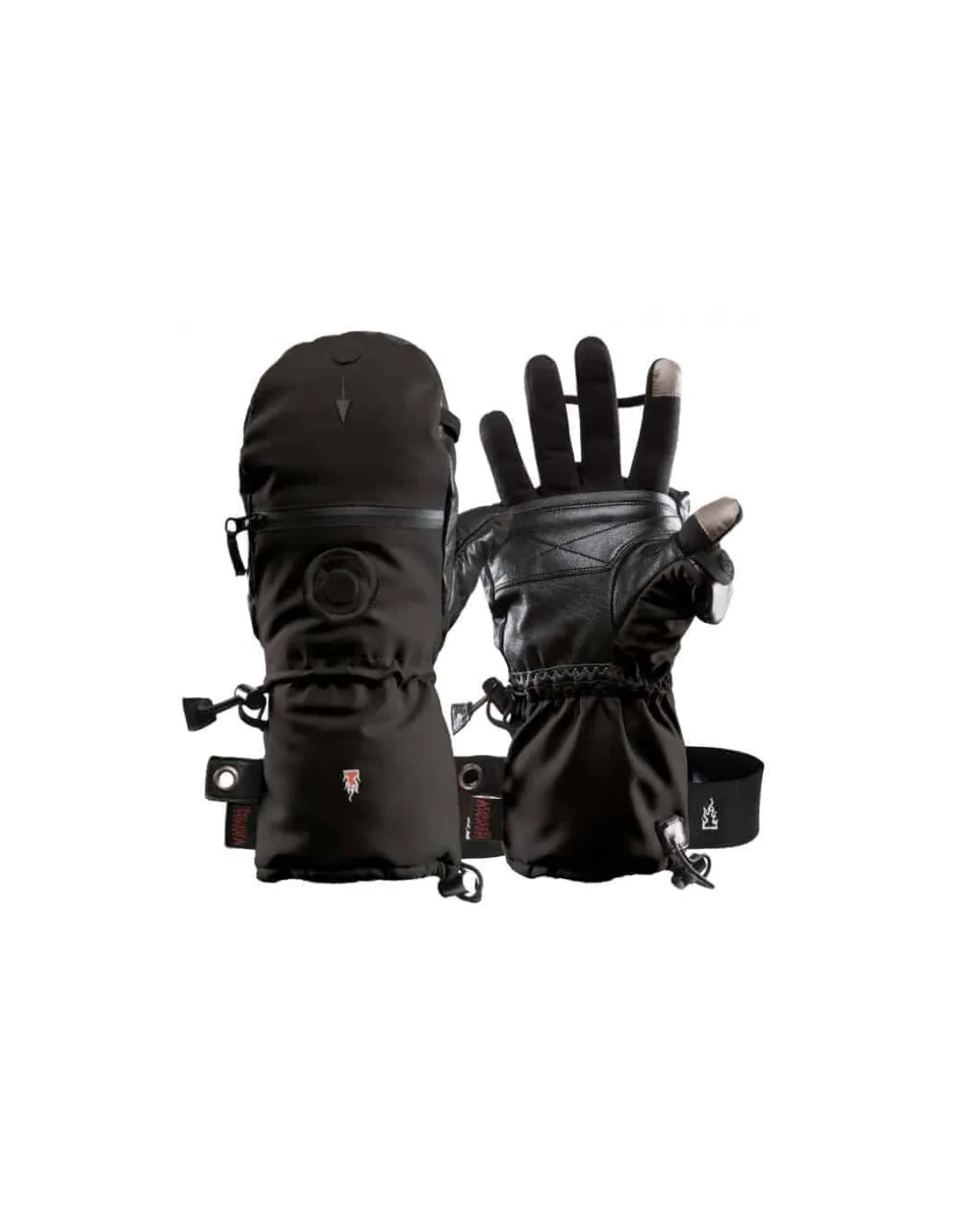 Moufle Unisexe Chauffantes Convertible Avec Sous Gant Tactile Intégré Et Chaufferettes