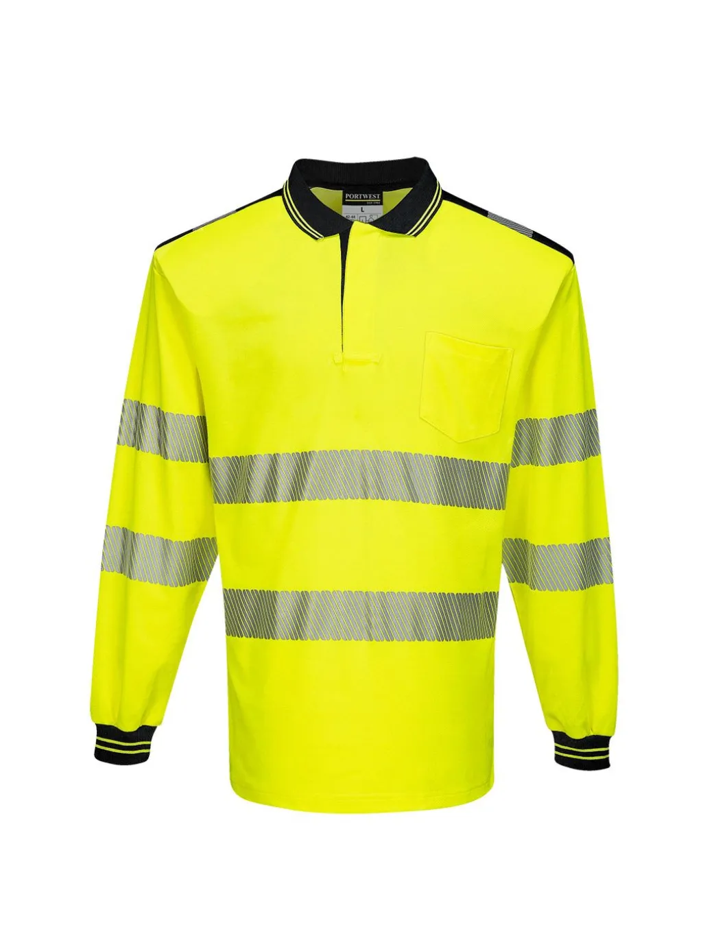 Polo Manches Longues Avec Poche Et Bandes Segmentées EN20471 Classe 2 T184 Portwest