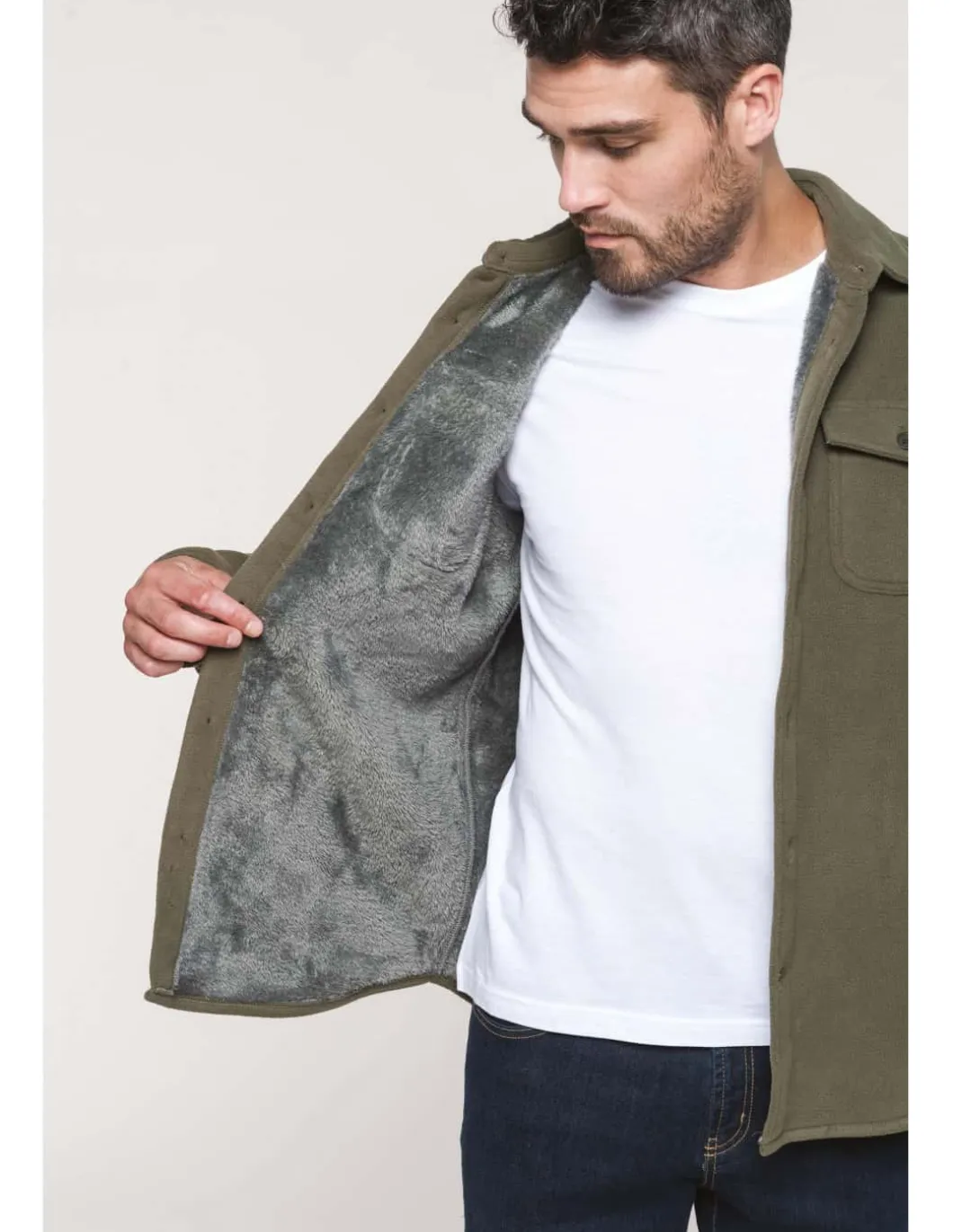 Sur Chemise Doublée Fourrure Polaire Haute Densité Homme