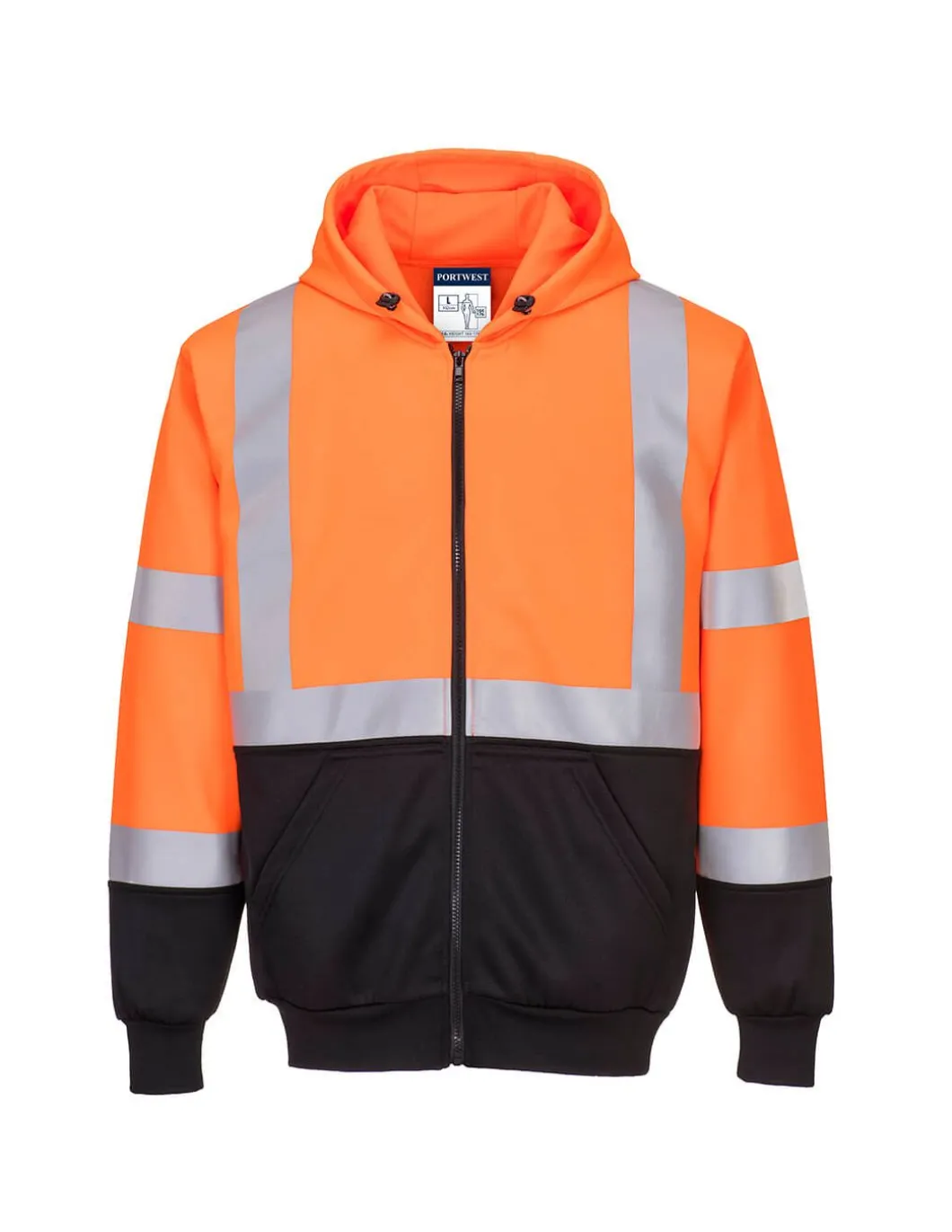 Sweatshirt Bicouleur Zippé à Capuche EN ISO 20471 Classe 3 B315 Portwest