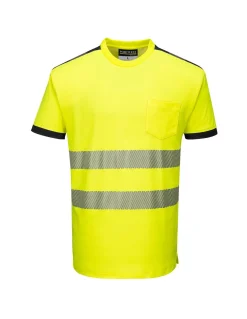 Teeshirt Coton Avec Poche Et Bandes Segmentées EN20471 Classe 2 T181 Portwest