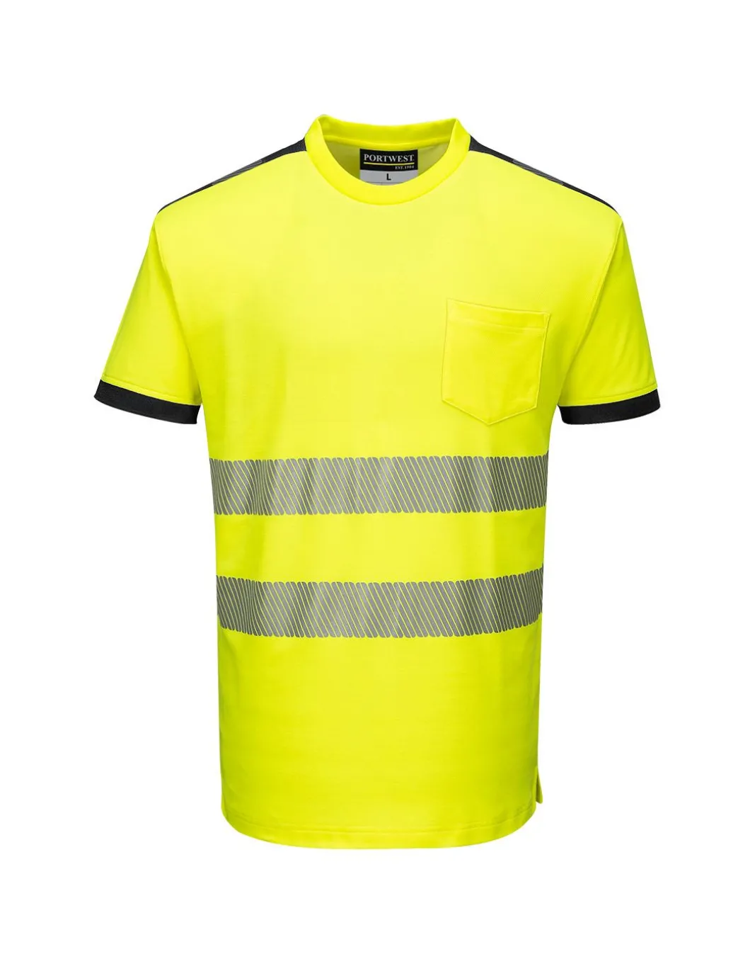 Teeshirt Coton Avec Poche Et Bandes Segmentées EN20471 Classe 2 T181 Portwest