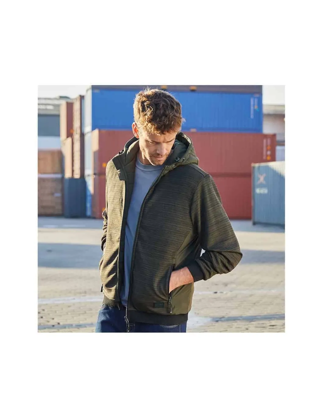 Veste Hybride à Capuche Homme Duvet Synthétique Dupont Sorona James & Nicholson